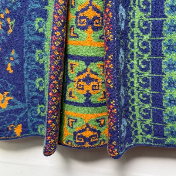 IVKO Bohemian Patchwork Knit Long Hooded Cardigan Sweater Jacket Womens M - Picture 9 of 9